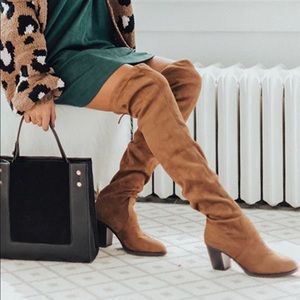 Brown thigh high boots from Impressions